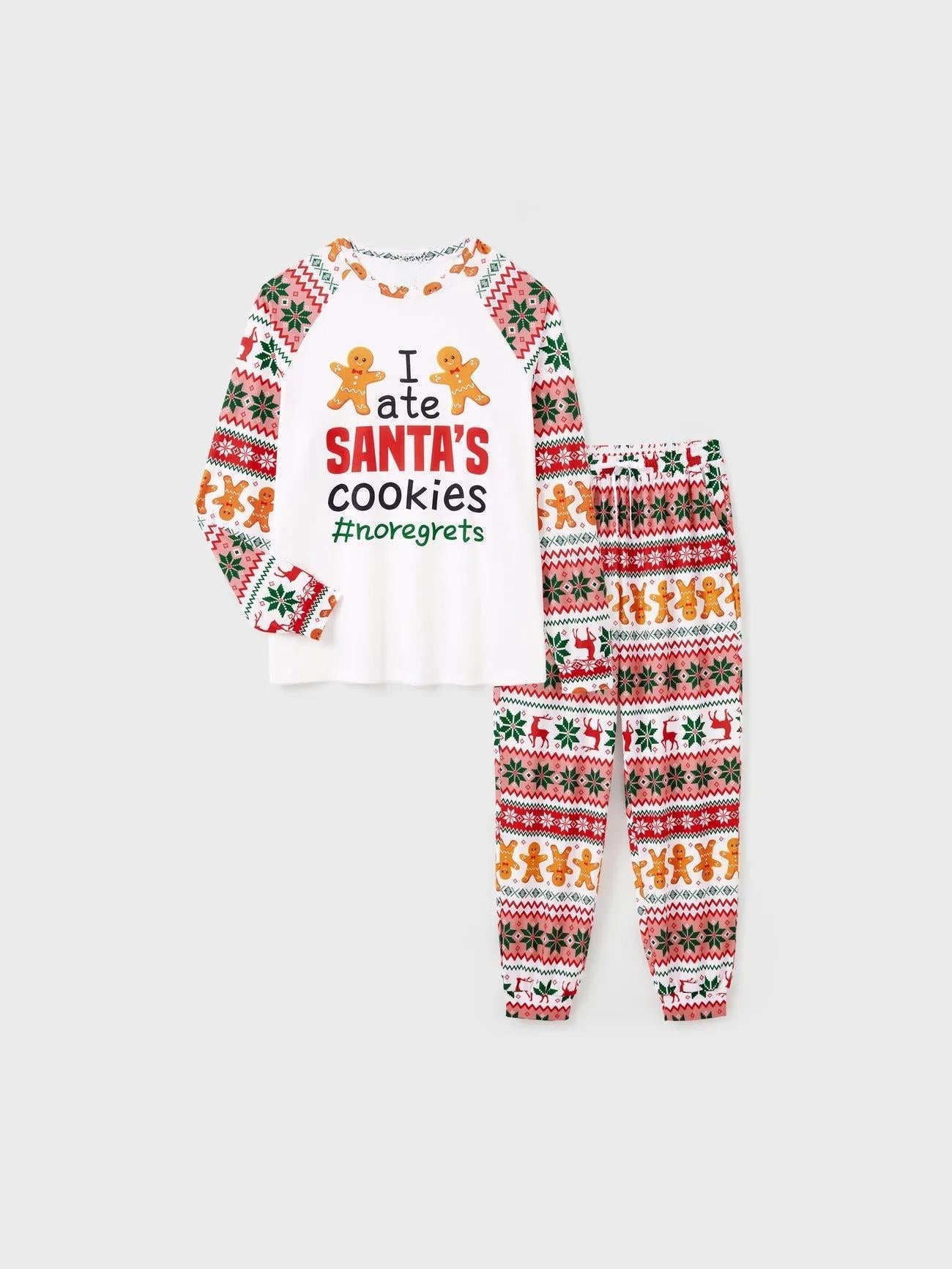 Gingerbread Man Design Top And Pajama Family Matching Set