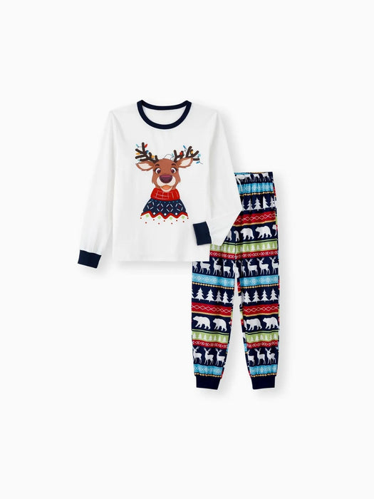 Family Matching Reindeer Graphic Print Pajama Set With Pockets