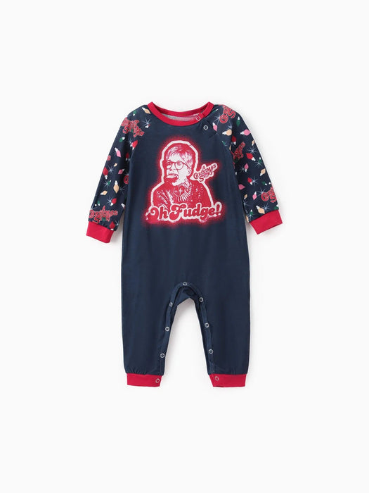 Family Matching Character Print Pajama Set With Pockets