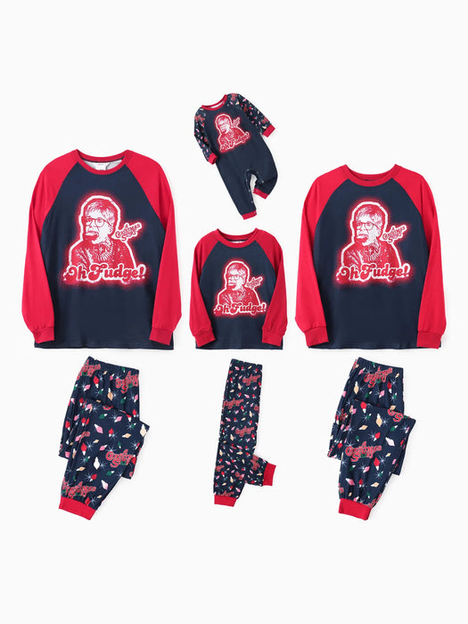 Family Matching Character Print Pajama Set With Pockets