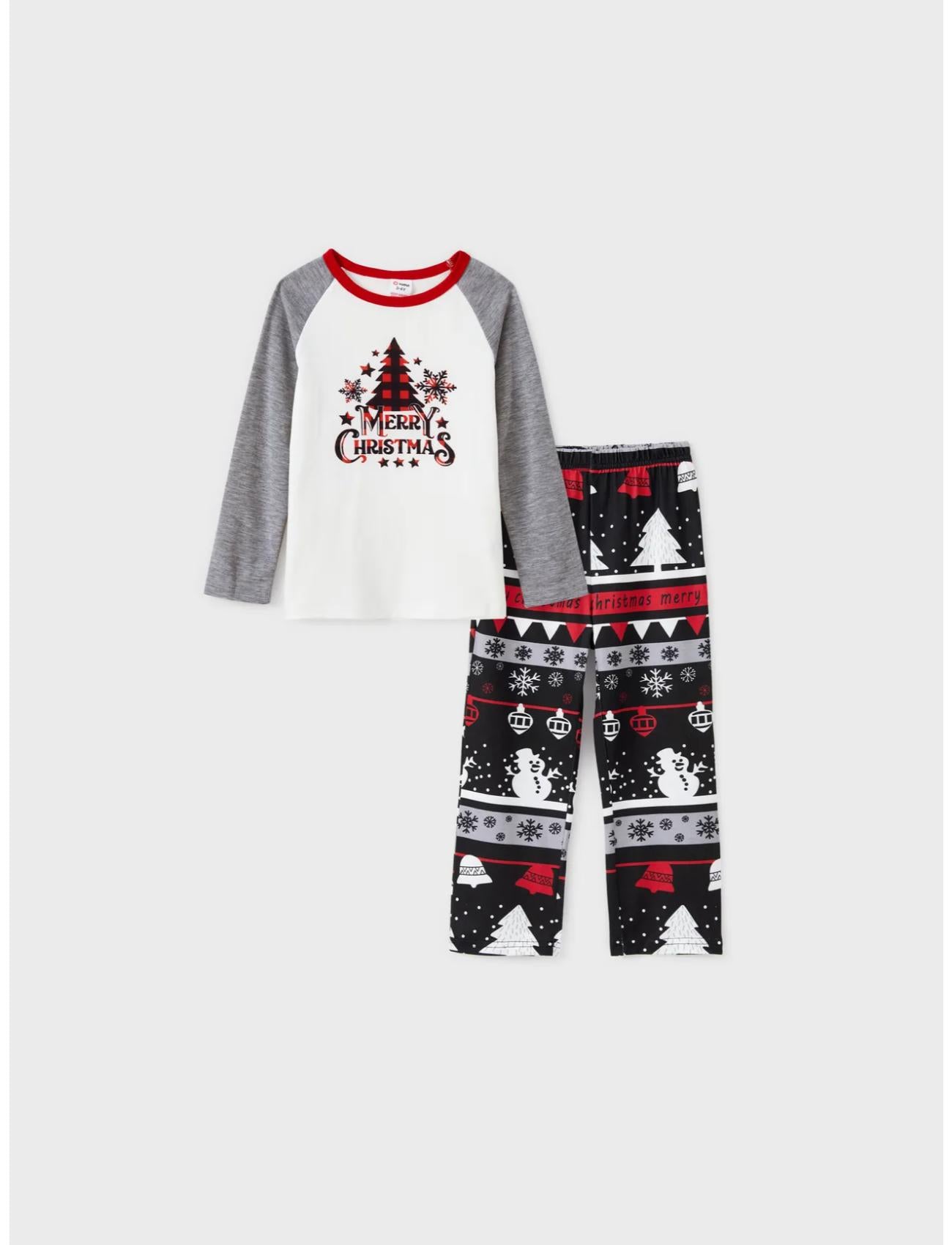 Christmas Tree And Snowflake Print Family Matching Pajama Set