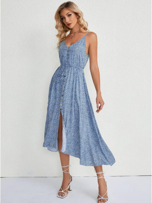 Elegant Printed Summer Midi Dress