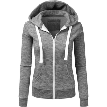 Zip Up Hooded Jacket With Drawstrings