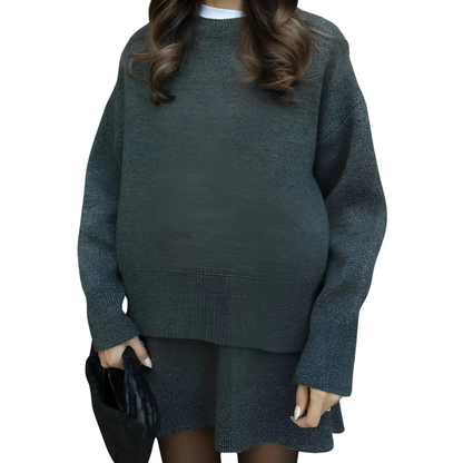 Cozy Knit Sweater And Skirt Two Piece Set