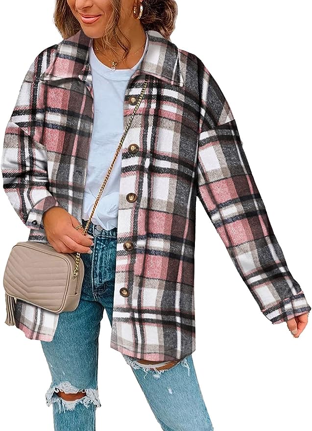 Plaid Shirt Flannel Lapel Shacket