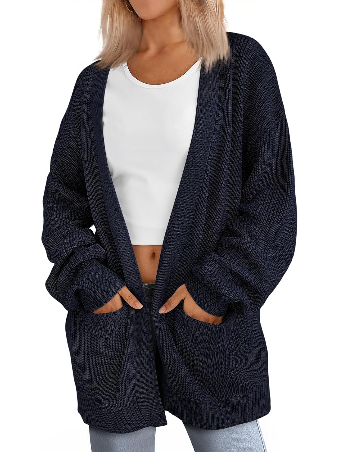 Cozy Oversized Knit Cardigan For Woman