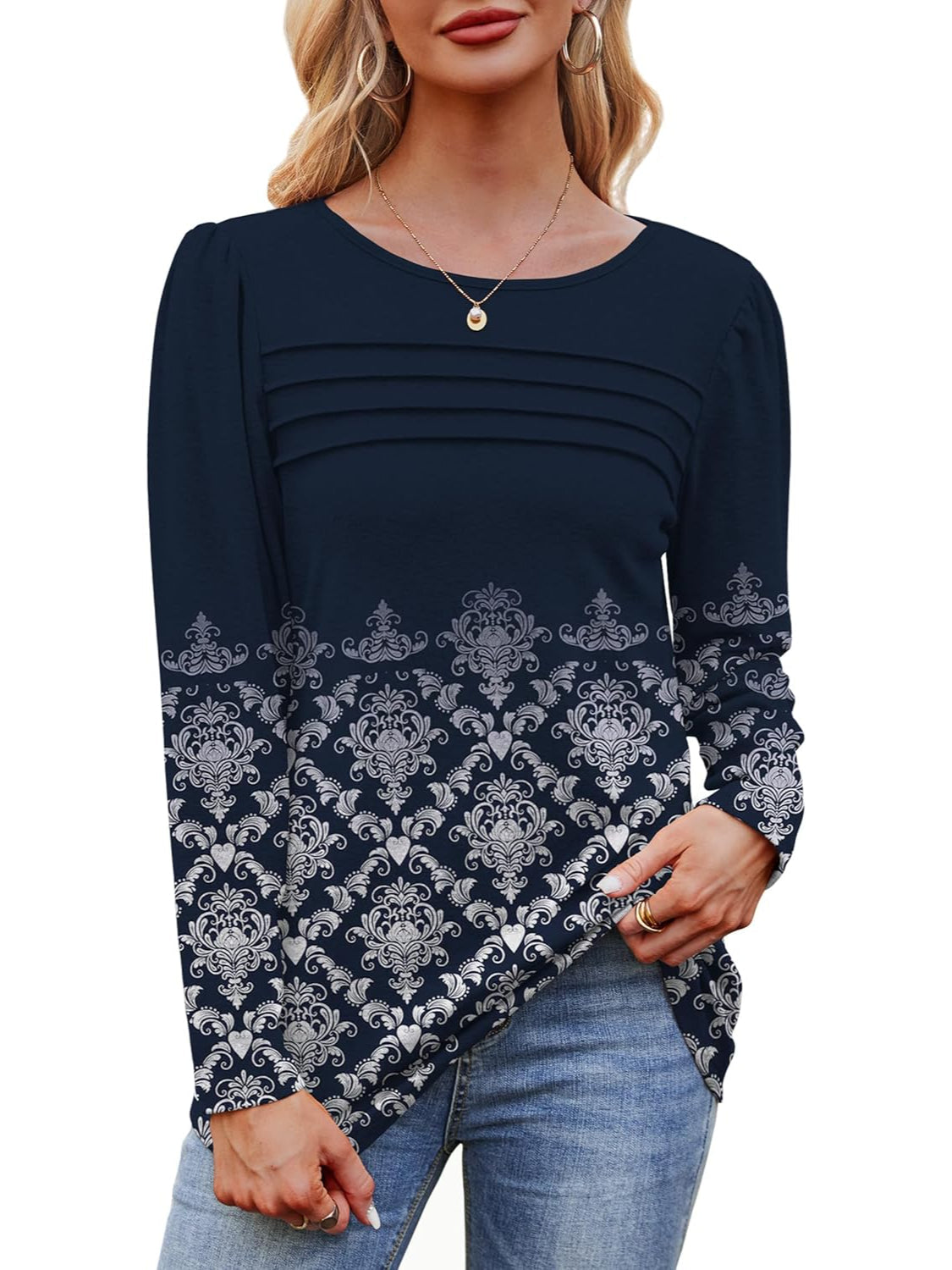 Casual Floral Printed Pullover Top