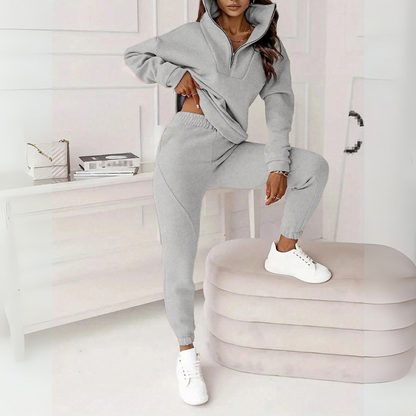 Two Piece Casual Zip Up Sweatshirt And Pants Set