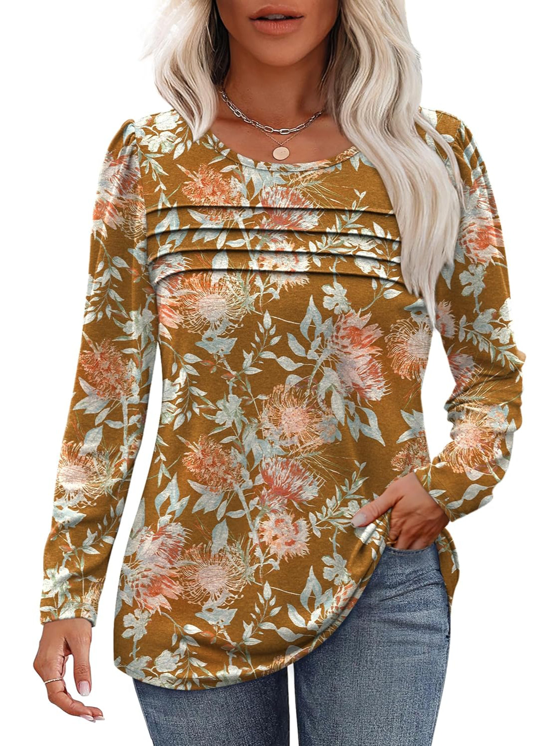 Casual Floral Printed Pullover Top