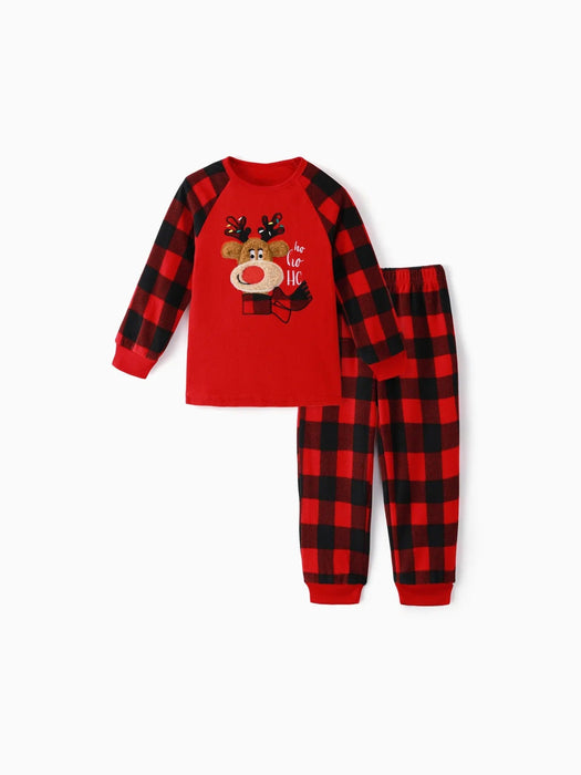 Christmas Reindeer Embroidered Family Pajamas Set