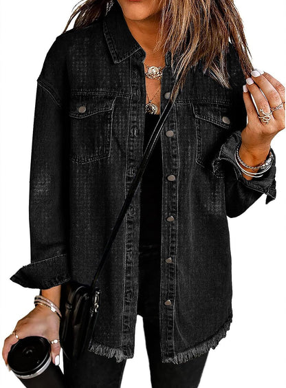 Button Up Long Sleeve Denim Jacket