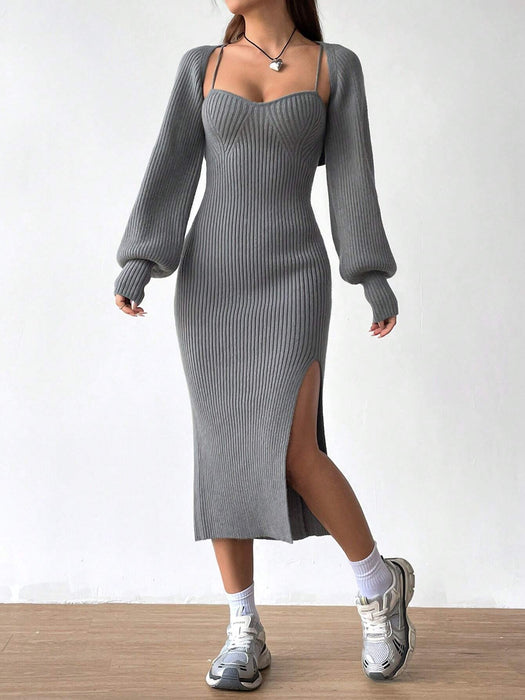 Cami Sweater Dress And Cardigan