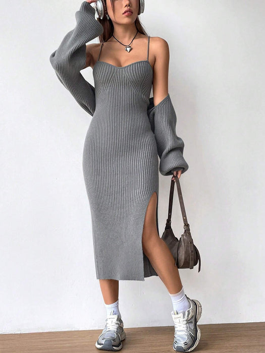Cami Sweater Dress And Cardigan