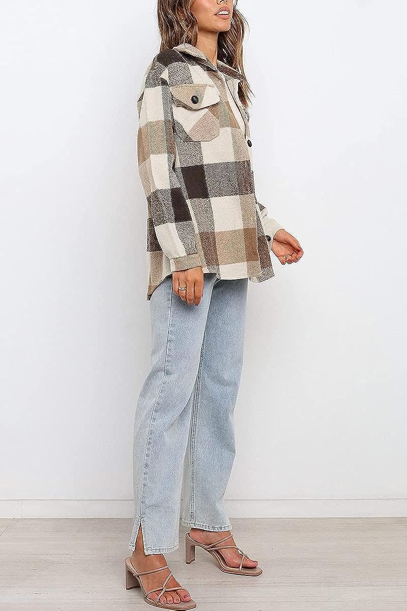 Casual Plaid Button Down Shacket