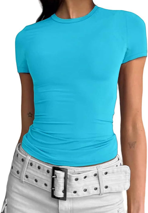 Casual Sleeve Crew Tight T Shirts