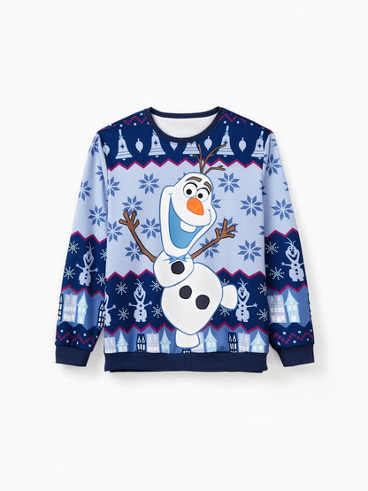 Christmas Elsa Anna Olaf Snowflake Pattern Top Set