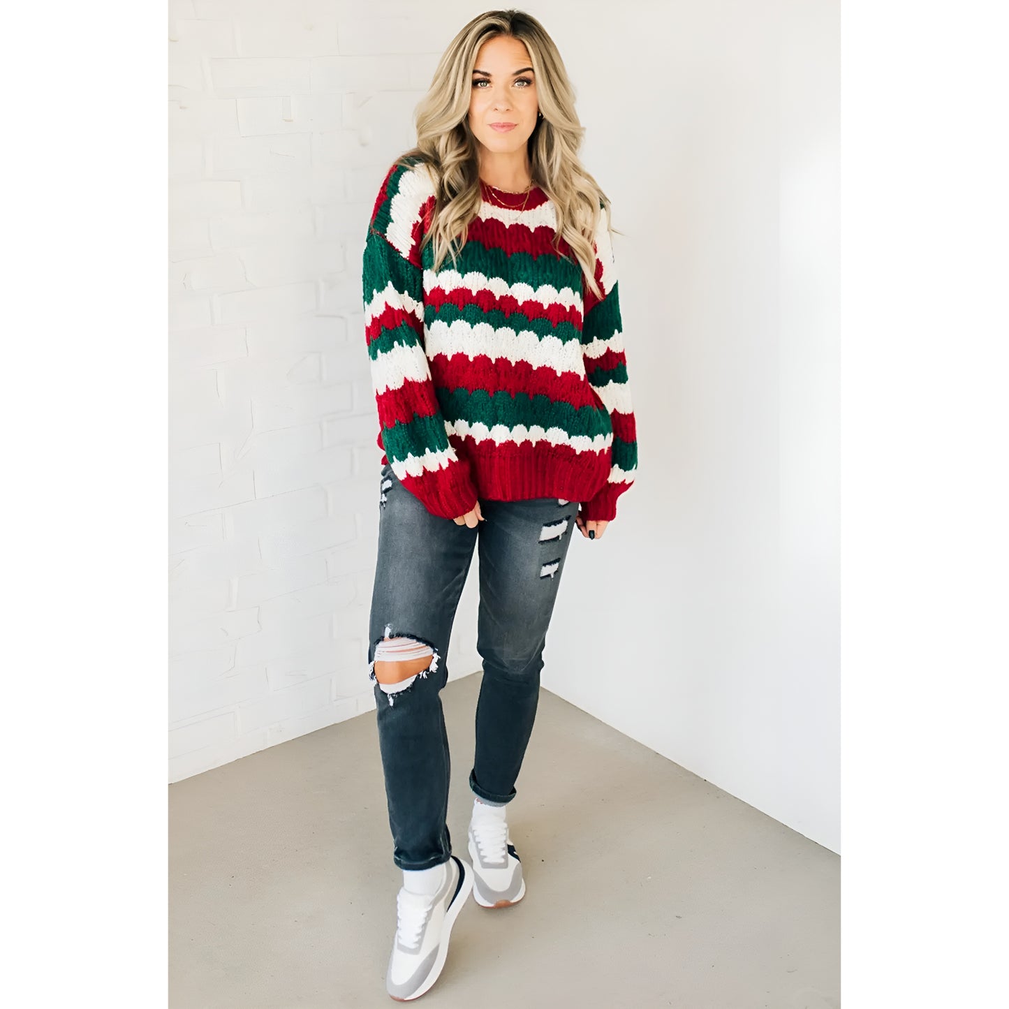 Christmas Themed Cozy Chunky Knit Sweater