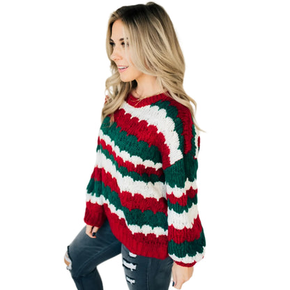 Christmas Themed Cozy Chunky Knit Sweater