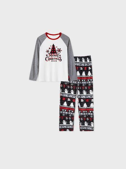 Christmas Tree And Snowflake Print Family Matching Pajama Set