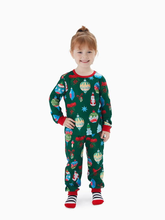 Festive Ornament Print Family Matching Pajama Set