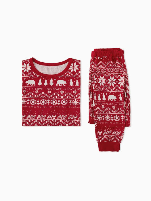 Festive Red Family Matching Pajama Set