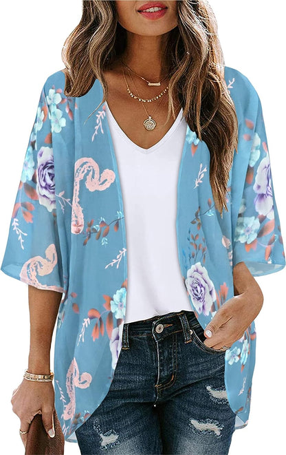 Floral Print Puff Sleeve  Top