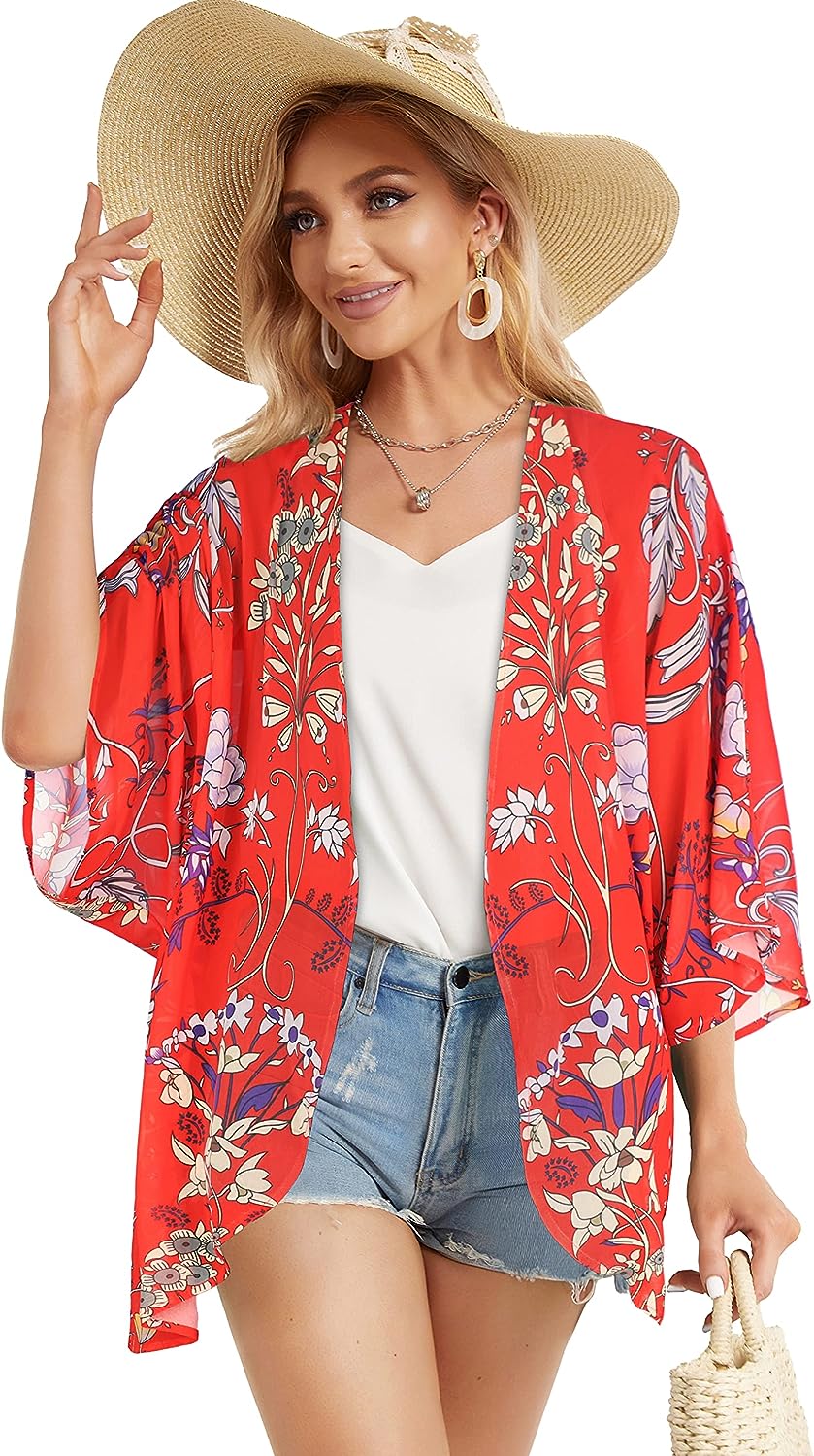 Floral Print Puff Sleeve  Top