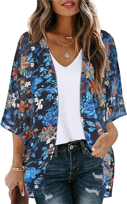 Floral Print Puff Sleeve  Top