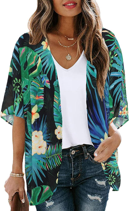 Floral Print Puff Sleeve  Top