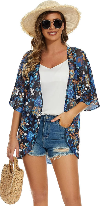 Floral Print Puff Sleeve  Top