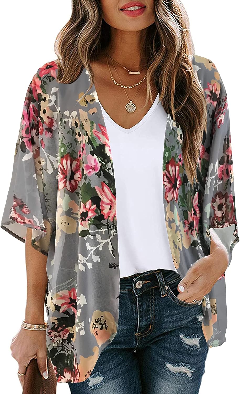 Floral Print Puff Sleeve  Top