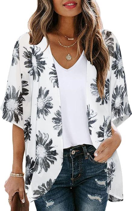 Floral Print Puff Sleeve  Top