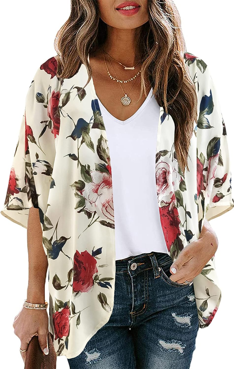 Floral Print Puff Sleeve  Top