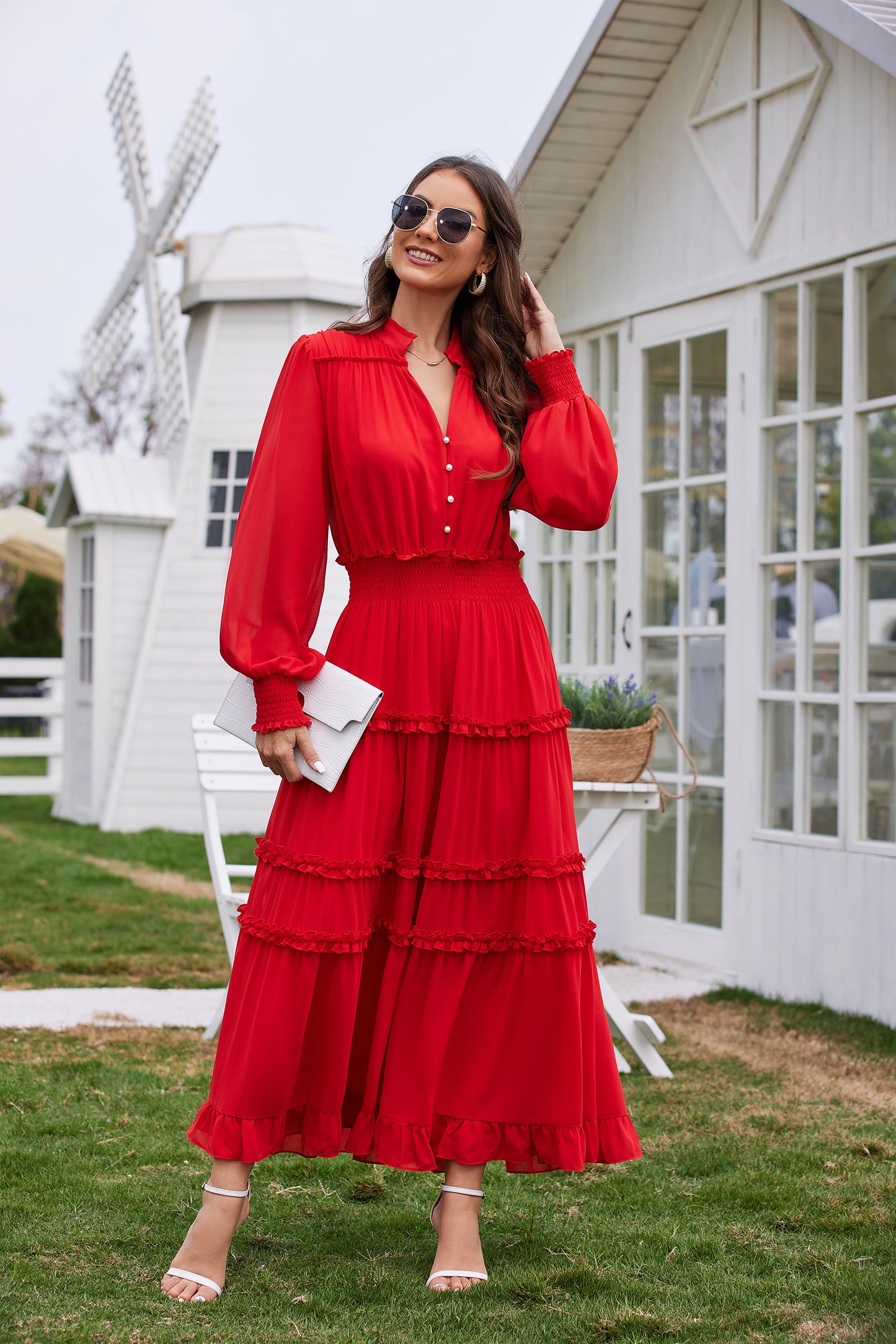 Gabrielle Long Sleeve Midi Dress