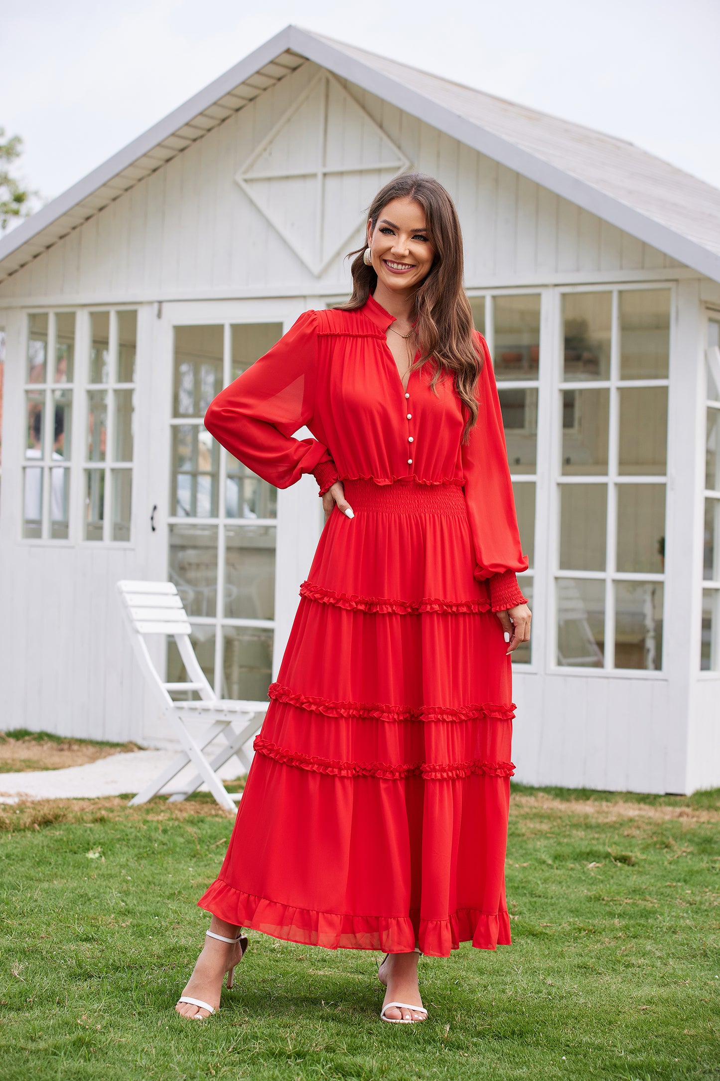 Gabrielle Long Sleeve Midi Dress