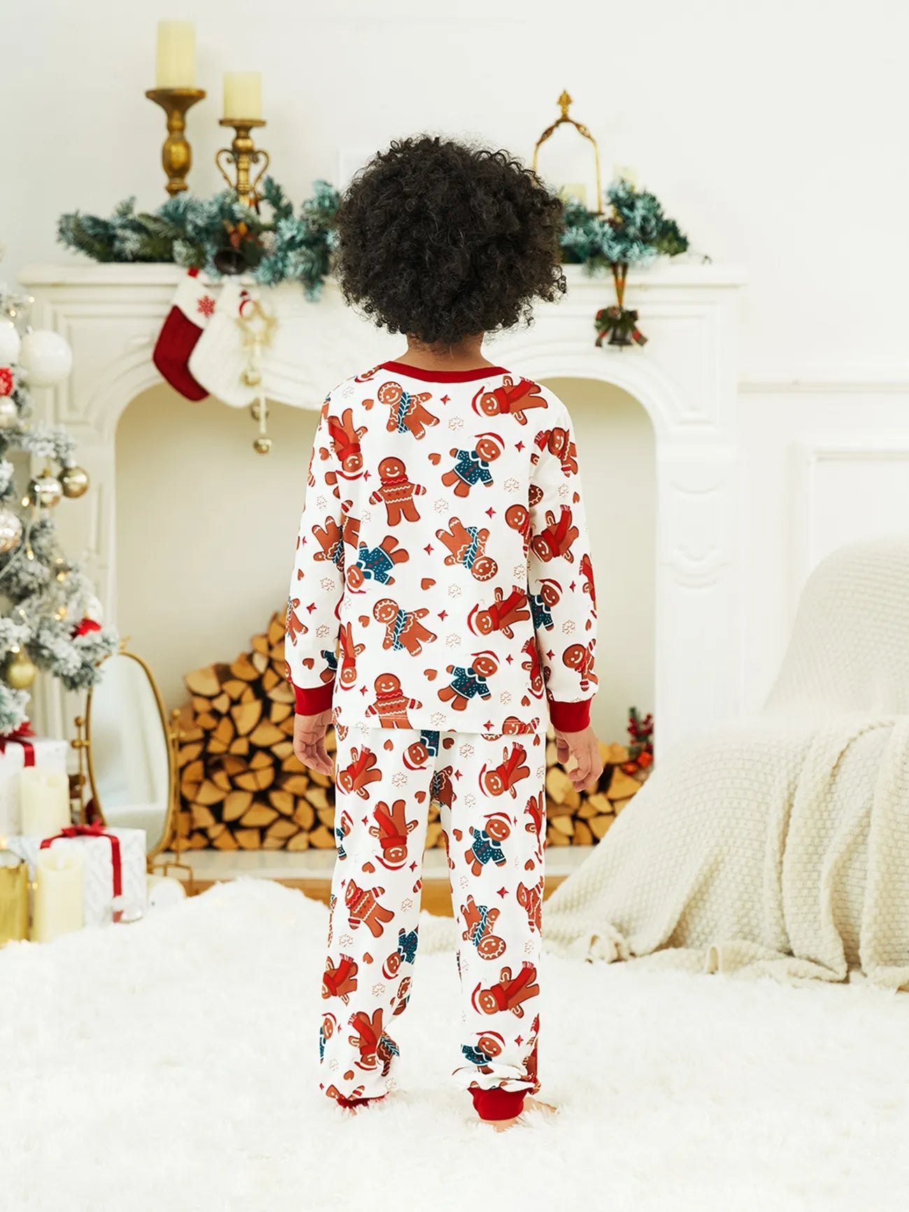 Gingerbread And Candy Cane Family Matching Pajama Set