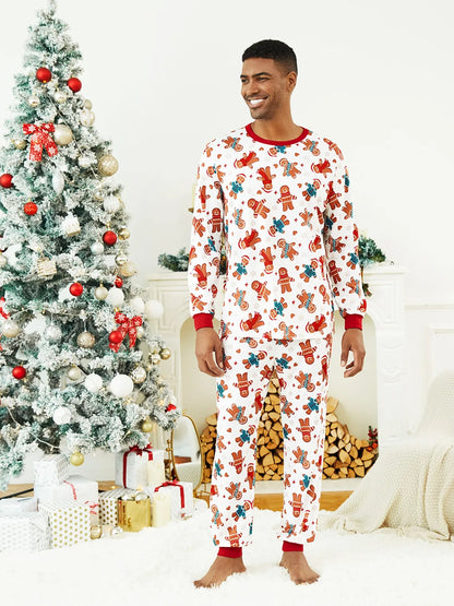 Gingerbread And Candy Cane Family Matching Pajama Set