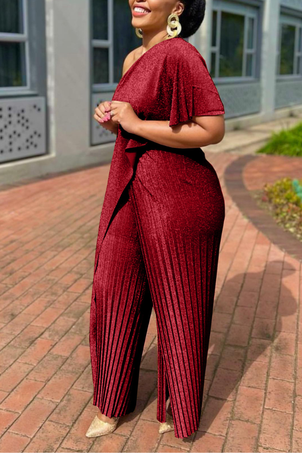 Pleated Glitter Comfy Jumpsuit