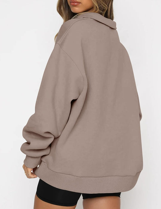 Half Zipped Oversized Sweatshirts Hoodies