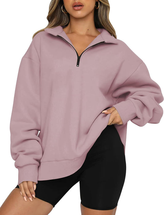 Half Zipped Oversized Sweatshirts Hoodies