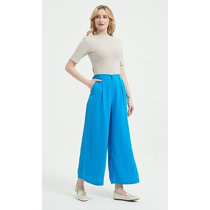 High Raised Casual Style Wide Palazzo Pants