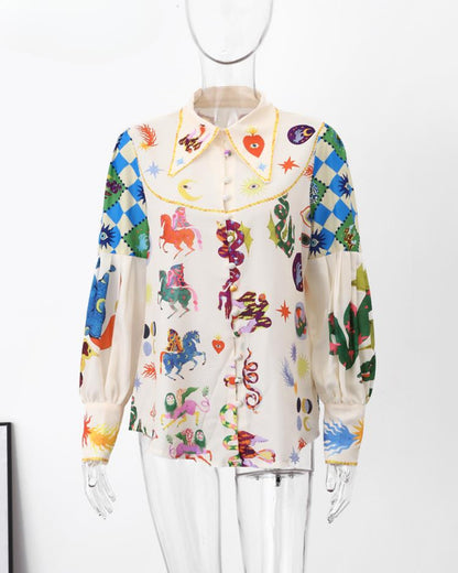 Printed Puff Sleeve Shirt