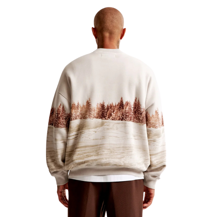 Sweatshirt With Scenic Forest Artwork Printed