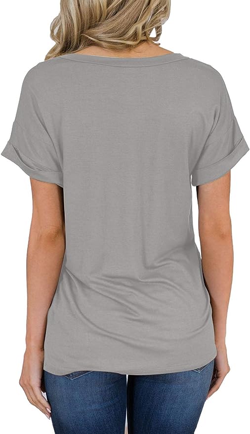 Short Sleeve V Neck Casual T Shirt