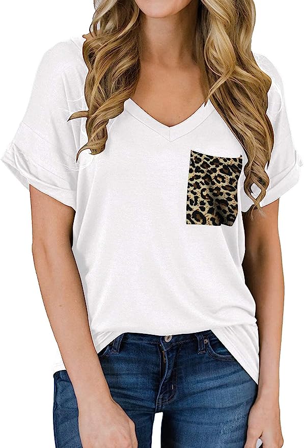 Short Sleeve V Neck Casual T Shirt