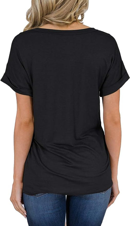 Short Sleeve V Neck Casual T Shirt