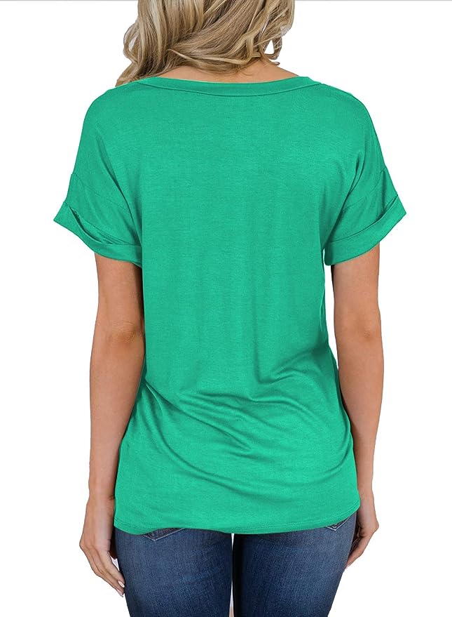 Short Sleeve V Neck Casual T Shirt