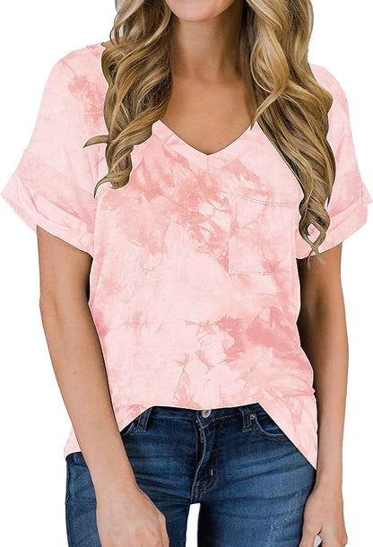 Short Sleeve V Neck Casual T Shirt