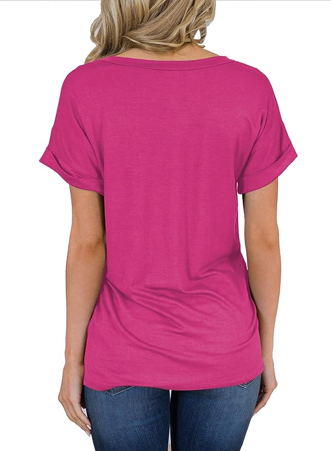 Short Sleeve V Neck Casual T Shirt