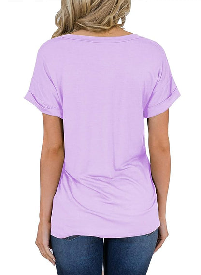 Short Sleeve V Neck Casual T Shirt